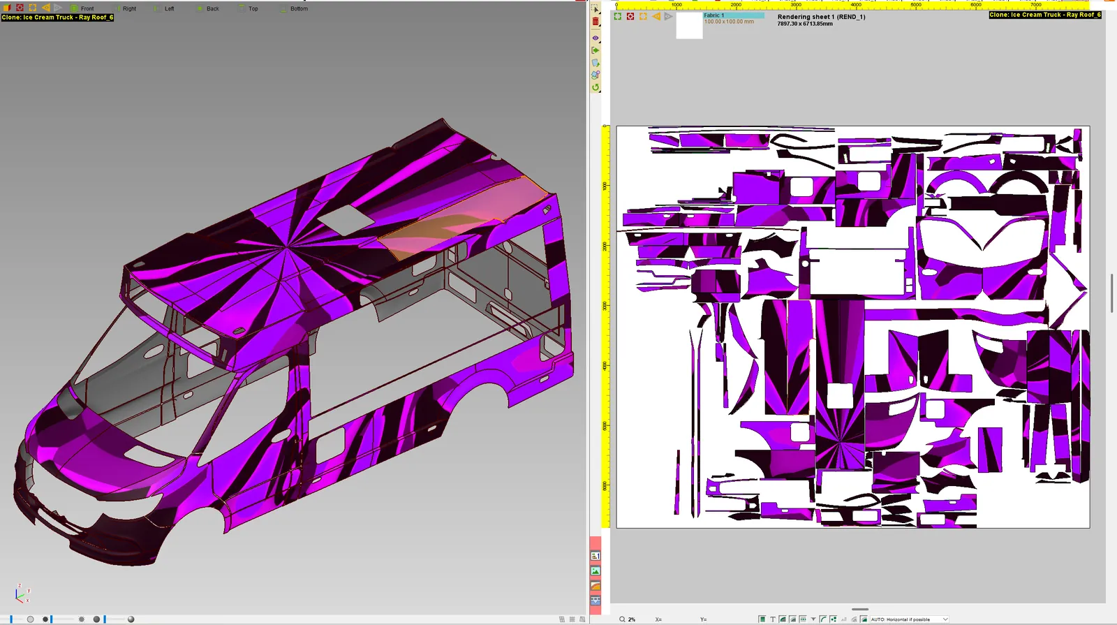 Print and cut files from a scanned part