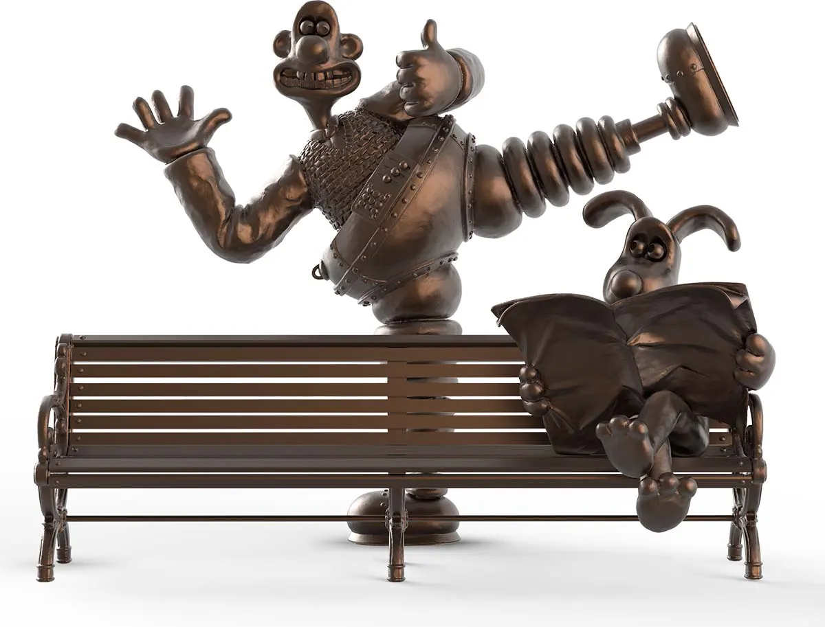 Wallace And Gromit Bench Statue